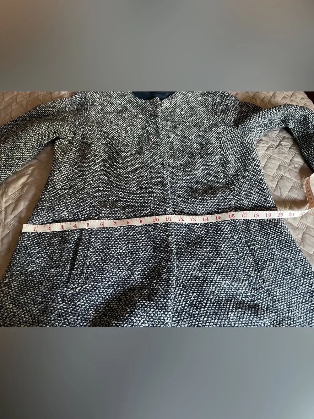 Talbots Black and White Tweed Coat